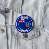 Montserrat Ronde Embleem Button 7,6 Cm (In situ)