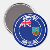 Montserrat Round Emblem Magneet (Voorkant / Achterkant)