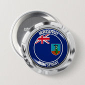 Montserrat Round Emblem Ronde Button 7,6 Cm (Voorkant /achterkant)