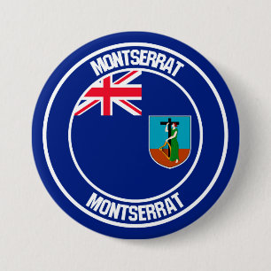 Montserrat Round Emblem Ronde Button 7,6 Cm
