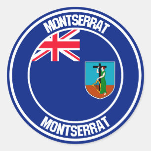 Montserrat Round Emblem Ronde Sticker
