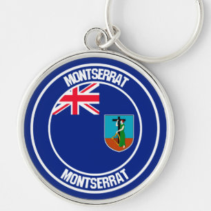Montserrat Round Emblem Sleutelhanger