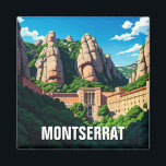 Montserrat Spanje Magneet<br><div class="desc">Montserrat, gelegen in Catalonië, Spanje, is een adembenemend gebergte dat bekend staat om zijn opvallende getande toppen, natuurschoon en spirituele significantie. Montserrat ligt ongeveer 30 mijl ten noordwesten van Barcelona en is de thuisbasis van de benedictijnse abdij van Santa Maria de Montserrat, een vereerd bedevaartsoord met het beroemde standbeeld van...</div>