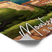 Montserrat Spanje vintage reisillustratie Poster (Hoek)