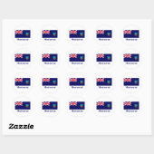 Montserrat Vlag met Naam Ronde Sticker (Vel)