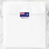 Montserrat Vlag met Naam Ronde Sticker (Tas)