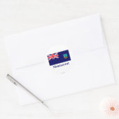Montserrat Vlag met Naam Ronde Sticker (Envelop)