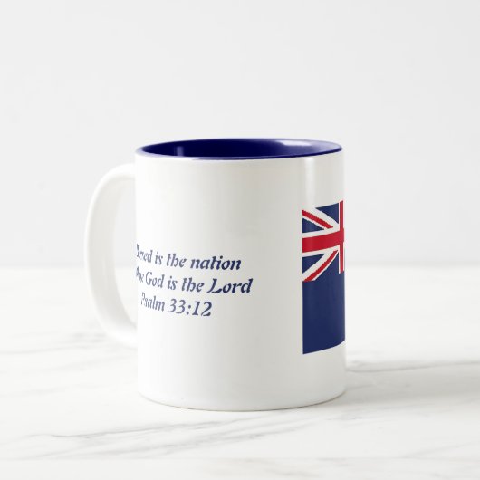 MONTSERRAT VLAG Scripting Gepersonaliseerd Wit Tweekleurige Koffiemok (Voorkant links)