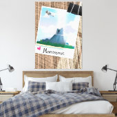 Montserrat Volcano vakantie poster. Canvas Afdruk (Insitu (Slaapkamer))