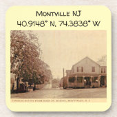 Montville NJ Map Coordinates  Style Bier Onderzetter (Voorkant)