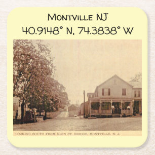 Montville NJ Map Coordinates  Style Kartonnen Onderzetters