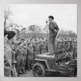 Monty Addressing the Troops - WW2 - 1944 Poster