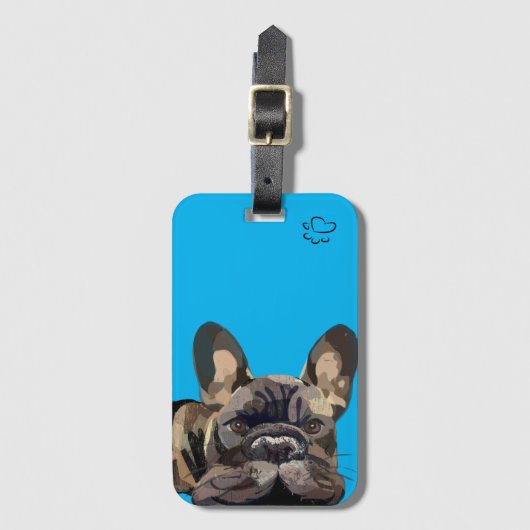  "Monty" Frenchie Dog Bagagelabel (Voorkant (verticaal))