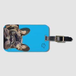 "Monty" Frenchie Dog Bagagelabel