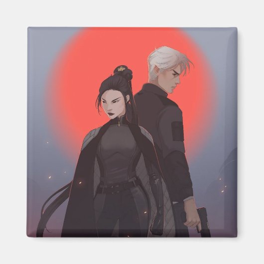 Monty & Strong - Mona Finden art - Simon & Michiko Magneet (Voorkant)