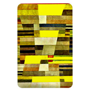 Monument, abstracte schilderij van Paul Klee Magneet