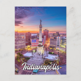 Monument Circle - Het centrum van Indianapolis, In Briefkaart