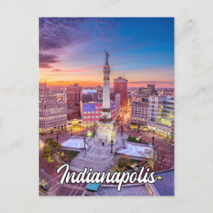 Monument Circle - Het centrum van Indianapolis, In Briefkaart