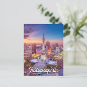 Monument Circle - Het centrum van Indianapolis, In Briefkaart (Staand voorkant)