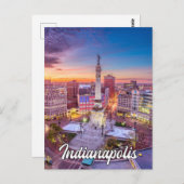 Monument Circle - Het centrum van Indianapolis, In Briefkaart (Voorkant / Achterkant)