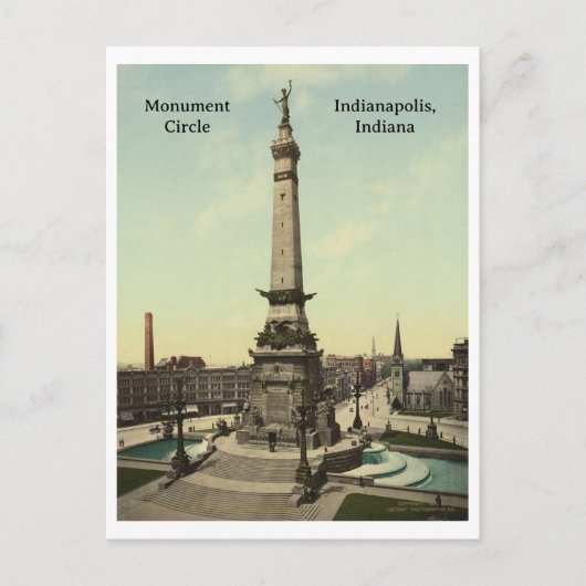 Monument Circle in Indianapolis, Indiana Briefkaart (Voorkant)