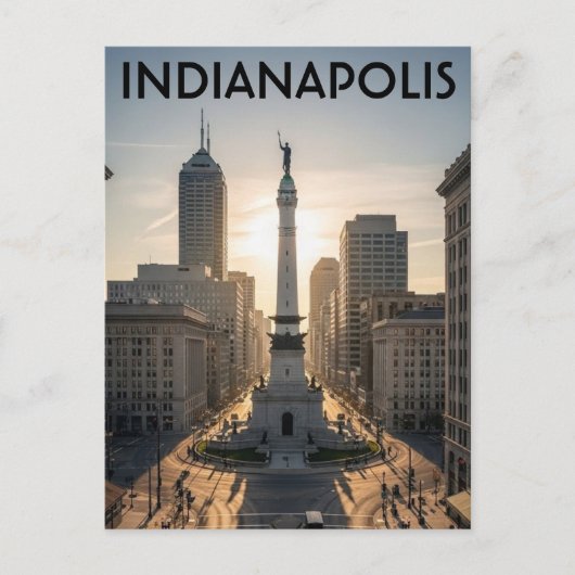 Monument Circle Indiana Indianapolis Briefkaart (Voorkant)