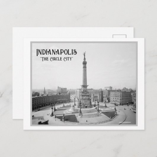 Monument Circle, Indianapolis Briefkaart (Voorkant / Achterkant)