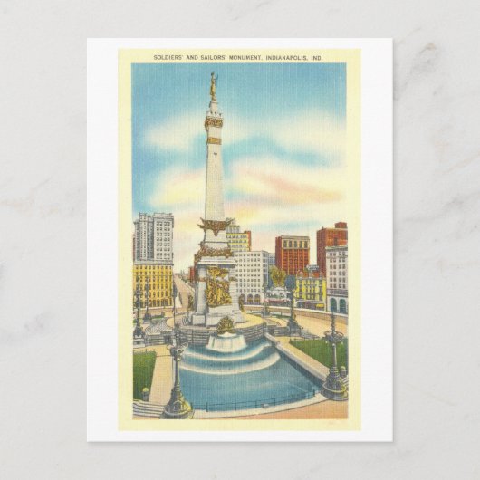 Monument Circle, Indianapolis, Indiana Briefkaart (Voorkant)
