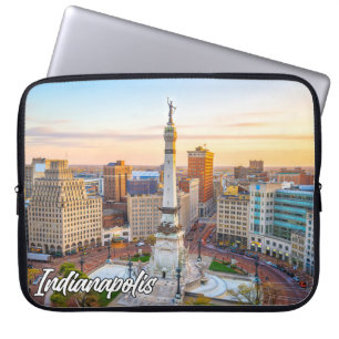 Monument Circle, Indianapolis, Indiana, Verenigde  Laptop Sleeve
