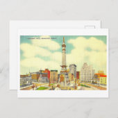 Monument Circle, Indianapolis, Vintage van Indiana Briefkaart (Voorkant / Achterkant)