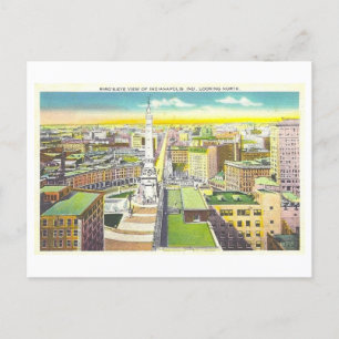 Monument Circle, Indianapolis, Vintage van Indiana Briefkaart