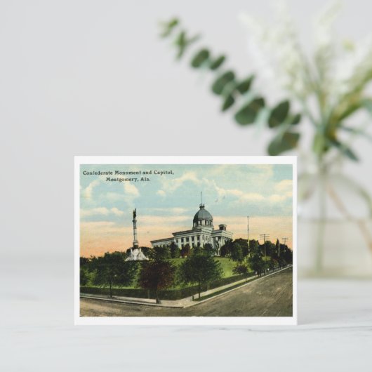 Monument en capitol, Montgomery AL  Briefkaart (Staand voorkant)