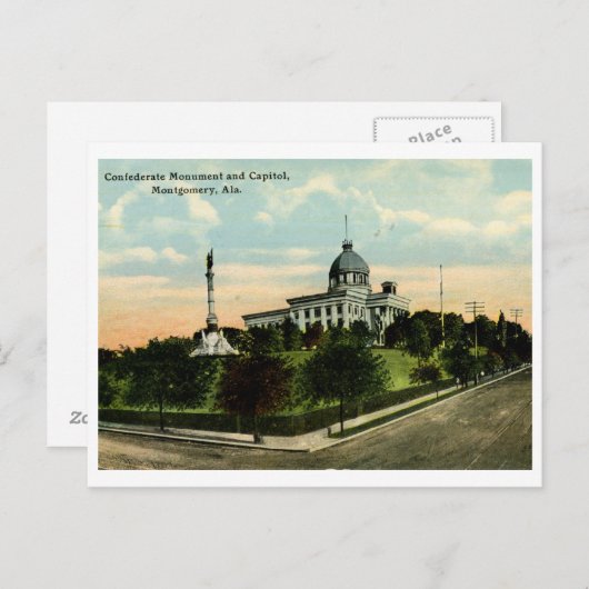 Monument en capitol, Montgomery AL  Briefkaart (Voorkant / Achterkant)