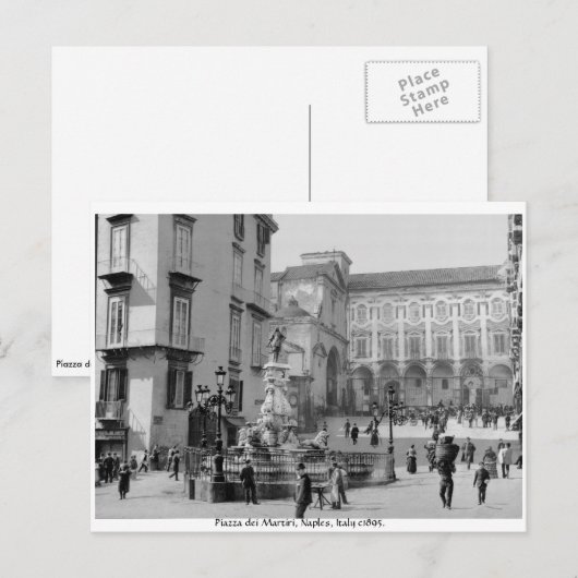 monument in Napels - Piazza dei Martiri Briefkaart (Voorkant / Achterkant)
