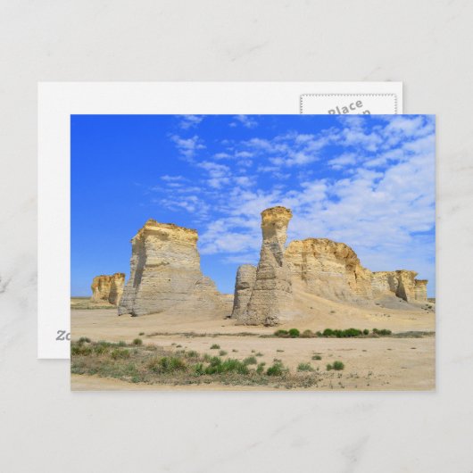 Monument Rocks in Kansas Briefkaart (Voorkant / Achterkant)