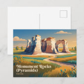 Monument Rocks (Piramides) Kansas Briefkaart (Voorkant / Achterkant)