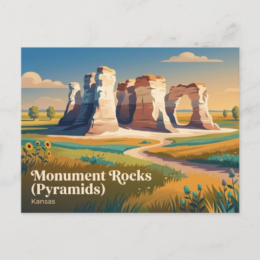 Monument Rocks (Piramides) Kansas Briefkaart (Voorkant)