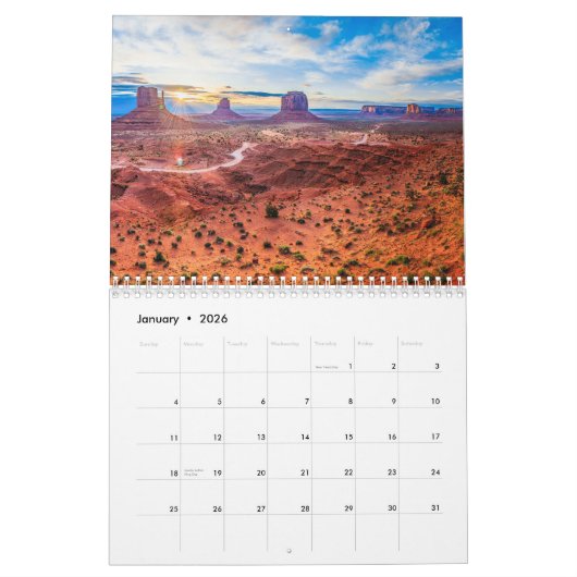 Monument Valley 12 maanden kalender (Jan 2026)