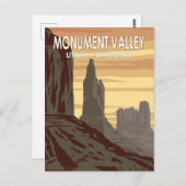 Monument Valley Arizona Utah Vintage Briefkaart (Voorkant / Achterkant)