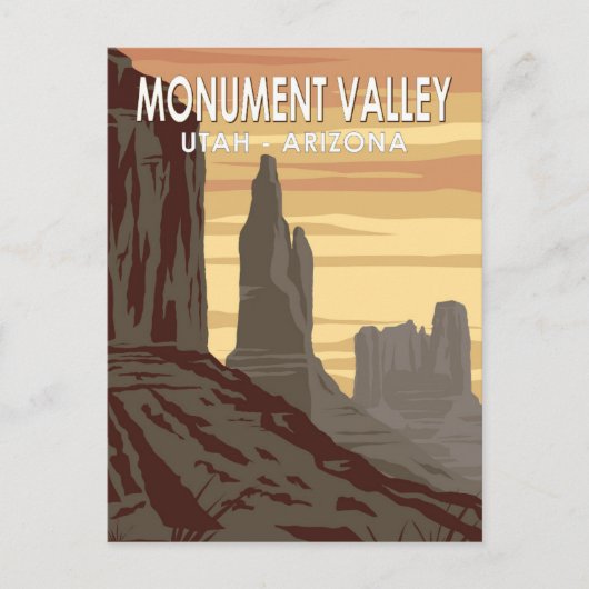 Monument Valley Arizona Utah Vintage Briefkaart (Voorkant)