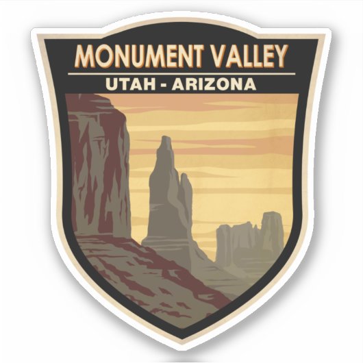 Monument Valley Arizona Utah Vintage Sticker (Voorkant)
