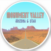 Monument Valley Arizona Utah Vintage Sticker (Voorkant)