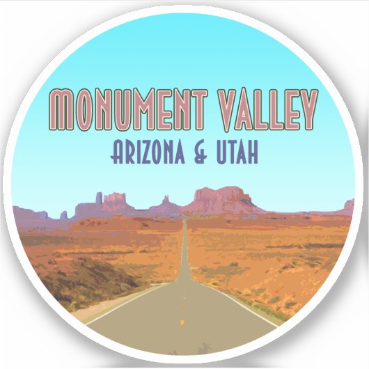 Monument Valley Arizona Utah Vintage Sticker (Voorkant)