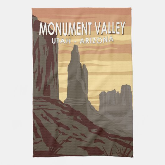 Monument Valley Arizona Utah Vintage Theedoek (Verticaal)