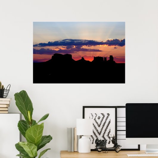 Monument Valley bij Sunrise Poster (Thuiskantoor)