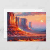 Monument Valley bij zonsondergang, Briefkaart (Voorkant / Achterkant)
