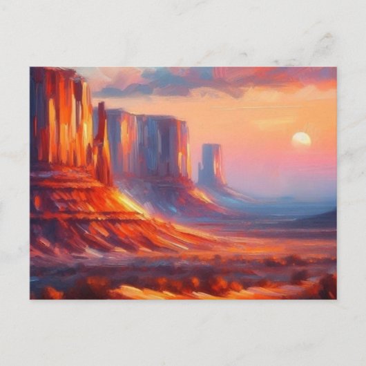 Monument Valley bij zonsondergang, Briefkaart (Voorkant)