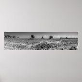 Monument Valley Black en White Panoramic Poster (Voorkant)