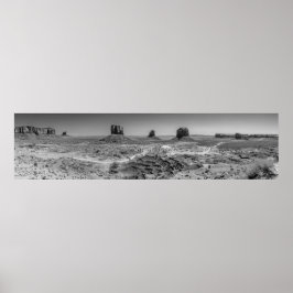 Monument Valley Black en White Panoramic Poster