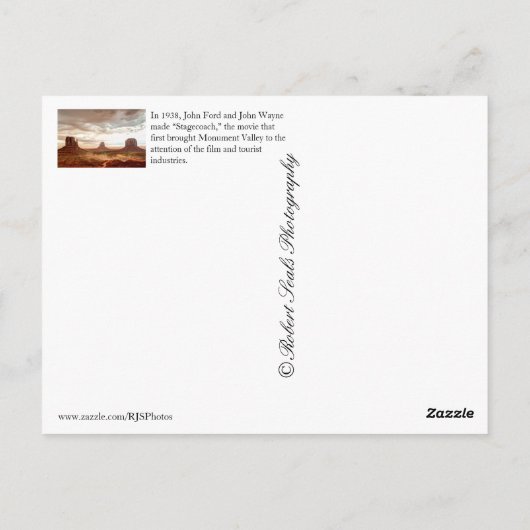 Monument Valley Briefkaart (Achterkant)